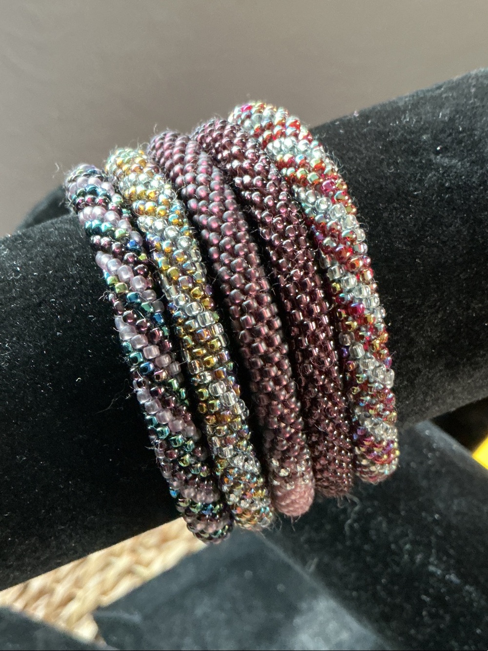Sasha Purple and Multicolor Seed Bead Bracelet Set # 10